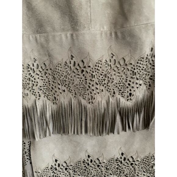 Vintage Genuine Suede Leather Women/Teen Jacket with Fringe Sz Small 40 Western - Picture 9 of 10